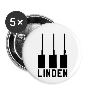 Linden Love Hannover Geschenk Drei Warmen Brüder - Buttons klein 25 mm (5er Pack) - Weiß - Vorne