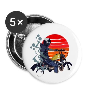 Motorcycle - Buttons small 1''/25 mm (5-pack) - white - Front