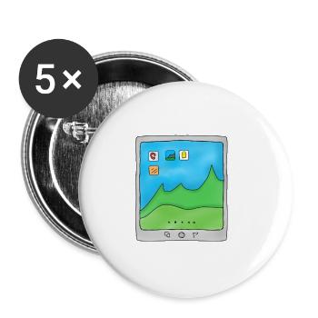 Tablet Mobile Phone Smartphone Logo Design Graphic Image - Buttons small 1''/25 mm (5-pack) - white - Front