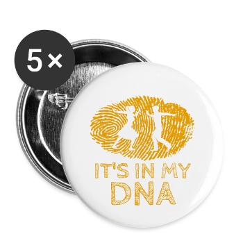 Lindy Hop It's in my DNA Tanzen Geschenk Swing - Buttons klein 25 mm (5er Pack) - Weiß - Vorne