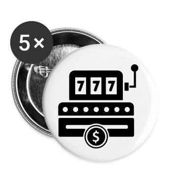 slott machine/ einarmiger Bandit - Buttons klein 25 mm (5er Pack) - Weiß - Vorne