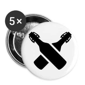 Bière - Lot de 5 petits badges (25 mm) - blanc - Devant