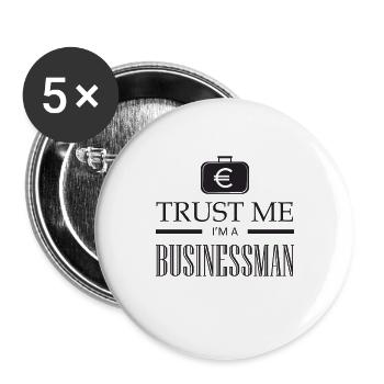 Homme d'affaires entrepreneur chemise homme d'affaires - Lot de 5 petits badges (25 mm) - blanc - Devant
