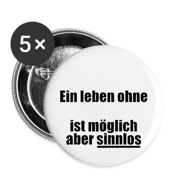 Ein Leben ohne CAMPING Geschenk Geschenkidee - Buttons klein 25 mm (5er Pack) - Weiß - Vorne