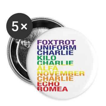 Fuck Cancer Rainbow Regenbogen - Buttons small 1''/25 mm (5-pack) - white - Front