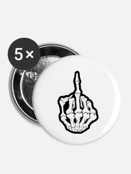Hand - Buttons klein 25 mm (5er Pack) - Weiß