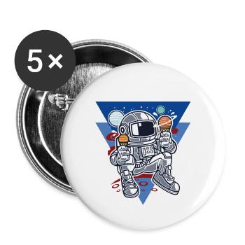 Astronaut Eis Cartoon / geschenkidee lustig - Buttons klein 25 mm (5er Pack) - Weiß - Vorne