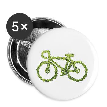 Nachhaltiges Fahrrad Rad Go Green Rennrad Geschenk - Buttons klein 25 mm (5er Pack) - Weiß - Vorne