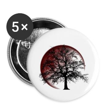 Blut Mond - Buttons klein 25 mm (5er Pack) - Weiß - Vorne