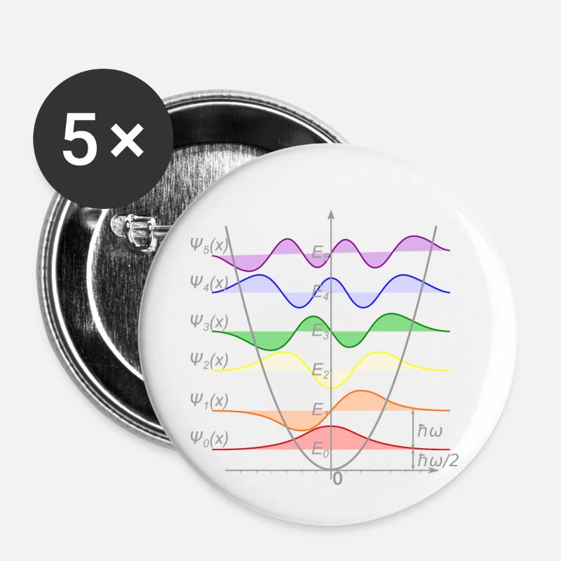 Harmonischer Oszillator Quantenmechanik Physik - Buttons klein 25 mm (5er Pack) - Weiß