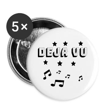 T-shirt cadeau DEJA VU M SINGER Idée cadeau - Lot de 5 petits badges (25 mm) - blanc - Devant