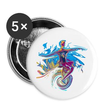 einrad - Buttons klein 25 mm (5er Pack) - Weiß - Vorne
