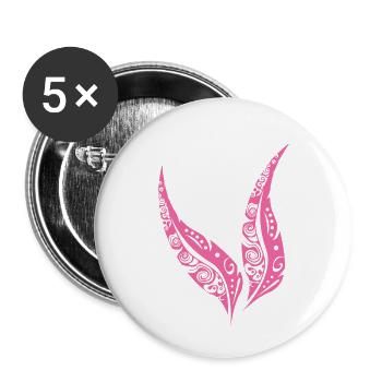 Maori Feder Federn Pink - Geschenkidee - Buttons klein 25 mm (5er Pack) - Weiß - Vorne