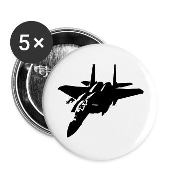 fighter F-15 - Buttons small 1''/25 mm (5-pack) - white - Front