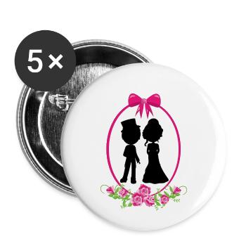 WEDDING - Buttons small 1''/25 mm (5-pack) - white - Front