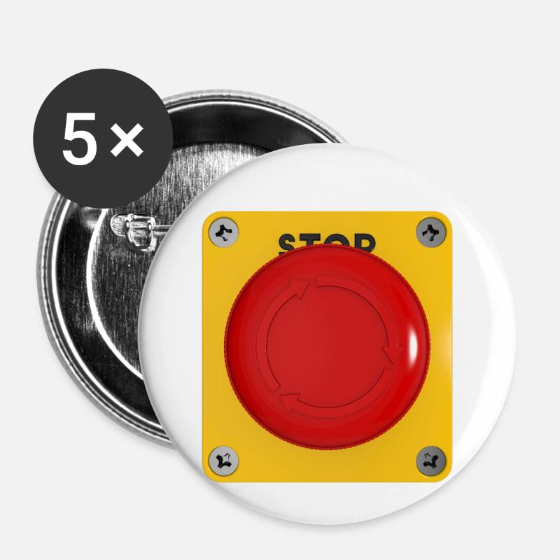 Stop - Buttons small 1''/25 mm (5-pack) - white