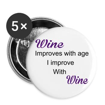 Wine - Buttons small 1''/25 mm (5-pack) - white - Front