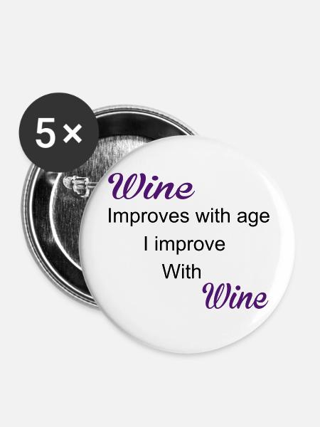 Wine - Buttons klein 25 mm (5er Pack) - Weiß