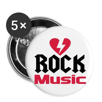 musique - Lot de 5 petits badges (25 mm) - blanc - Devant