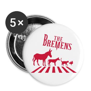Bremer Stadtmusikanten - Buttons klein 25 mm (5er Pack) - Weiß - Vorne