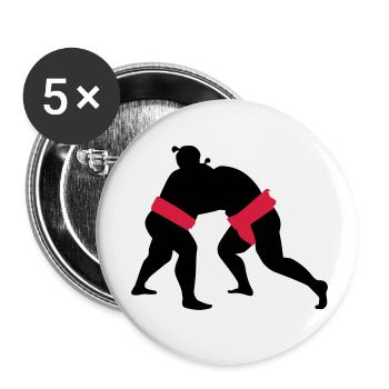 Sumo - Lot de 5 petits badges (25 mm) - blanc - Devant