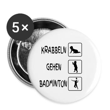 Badminton Baby Body - Buttons klein 25 mm (5er Pack) - Weiß - Vorne