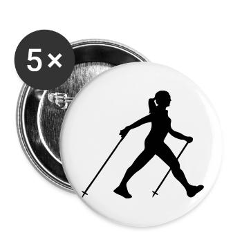 Nordic walking - Buttons klein 25 mm (5er Pack) - Weiß - Vorne