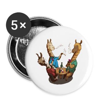 Alpaka Bar Tisch Kartenspielen Rauchen Männerabend - Buttons klein 25 mm (5er Pack) - Weiß - Vorne
