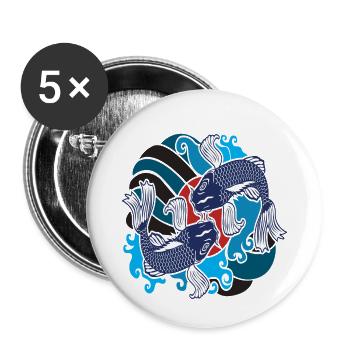 koi - Buttons small 1''/25 mm (5-pack) - white - Front