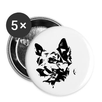 Schäferhund - Buttons klein 25 mm (5er Pack) - Weiß - Vorne