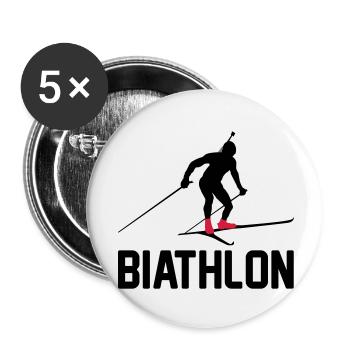 Biathlon - Buttons klein 25 mm (5er Pack) - Weiß - Vorne