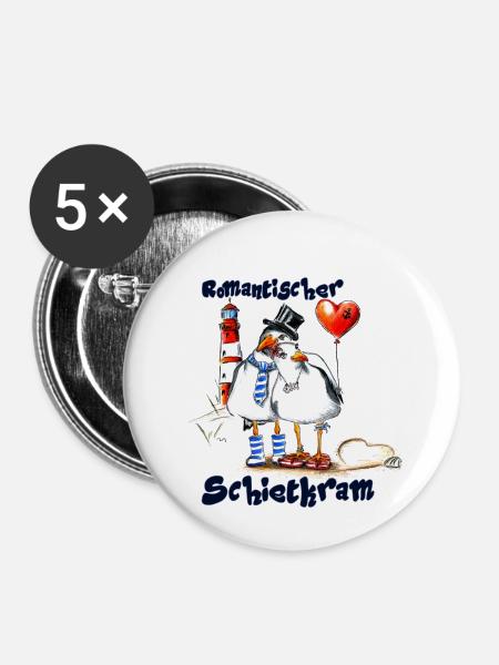 romantischer schietkram - Buttons klein 25 mm (5er Pack) - Weiß