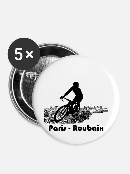 Paris - Roubaix - Buttons klein 25 mm (5er Pack) - Weiß