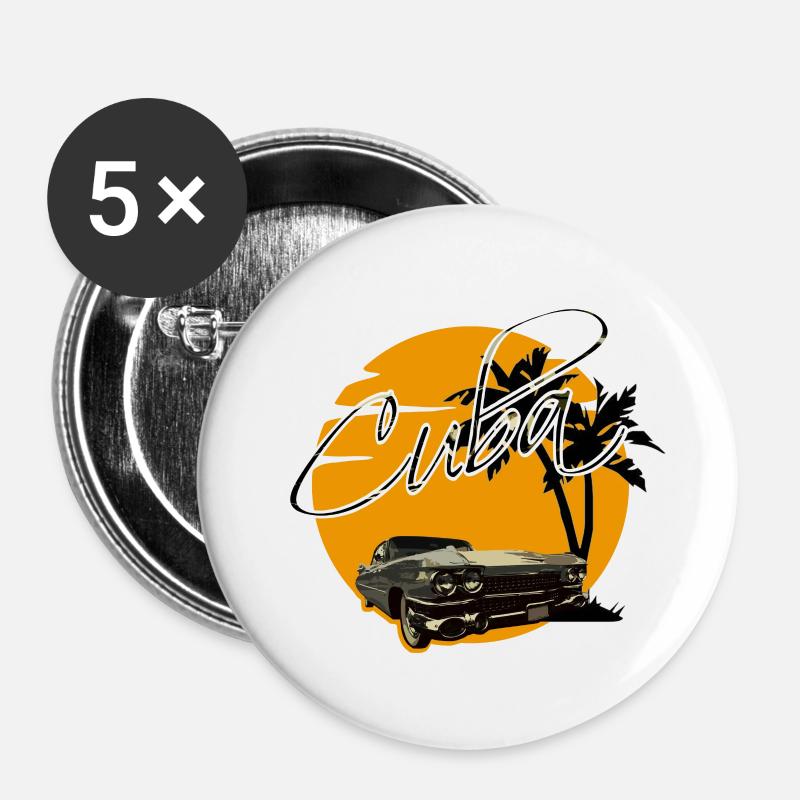 cadillac cuba - Buttons small 1''/25 mm (5-pack) - white