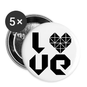 I LOVE - Buttons small 1''/25 mm (5-pack) - white - Front