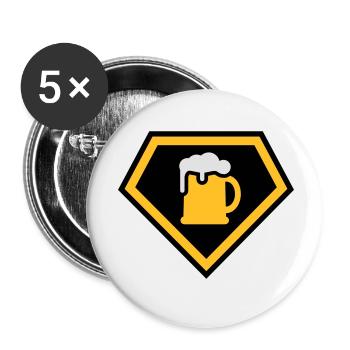 Super Drinking Team - Buttons small 1''/25 mm (5-pack) - white - Front