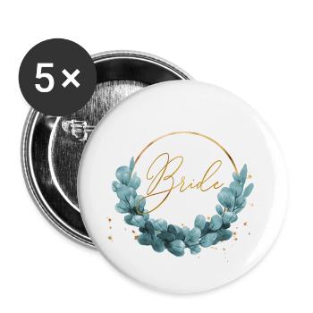 blue ivy wreath bride - Buttons klein 25 mm (5er Pack) - Weiß - Vorne
