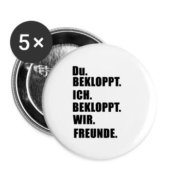 Freunde Geschenk Geschenkidee Freundschaft - Buttons klein 25 mm (5er Pack) - Weiß - Vorne
