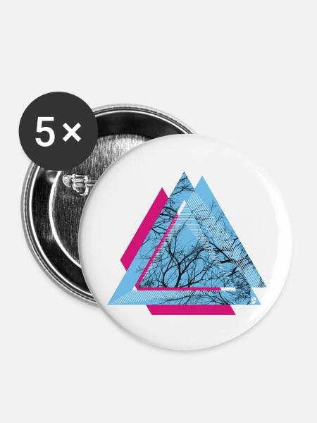 AD Triangle - Buttons klein 25 mm (5er Pack) - Weiß