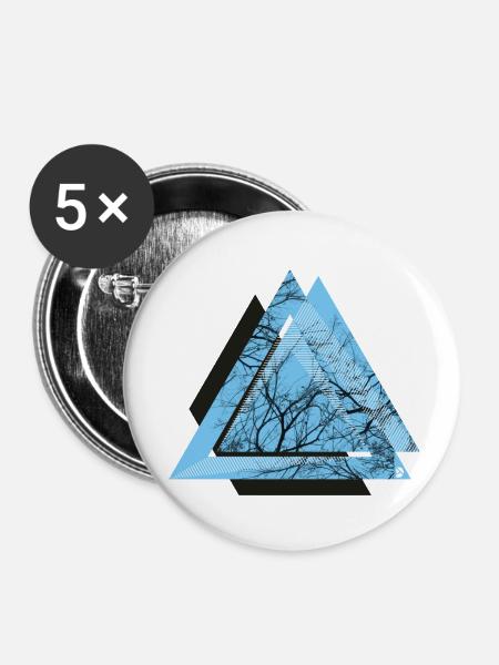 AD Triangle Black - Buttons klein 25 mm (5er Pack) - Weiß
