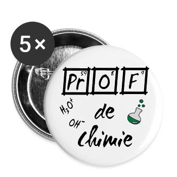 Je suis prof de chimie ballon - Buttons klein 25 mm (5er Pack) - Weiß - Vorne