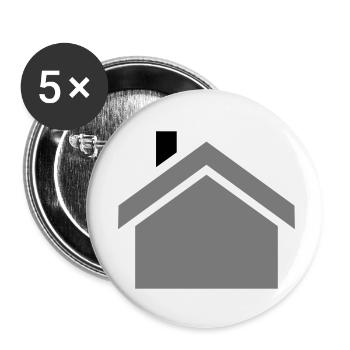 house - Buttons small 1''/25 mm (5-pack) - white - Front