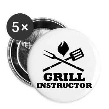 Grill Instructor - Buttons klein 25 mm (5er Pack) - Weiß - Vorne