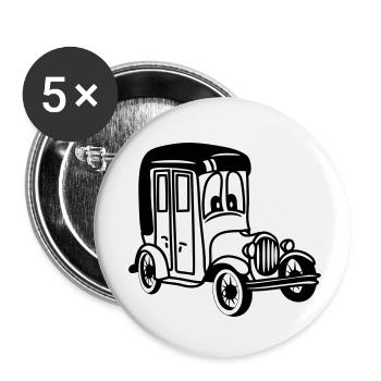 oldie Oldtimer Auto Wagen Fahrzeug witzig - Buttons klein 25 mm (5er Pack) - Weiß - Vorne