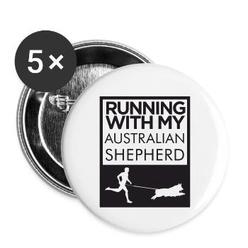 Australischer Schäferhund Hunderasse - Buttons klein 25 mm (5er Pack) - Weiß - Vorne