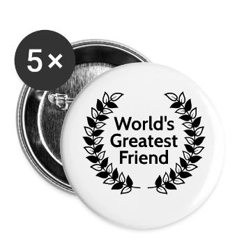 Worlds greatest friend - Buttons klein 25 mm (5er Pack) - Weiß - Vorne
