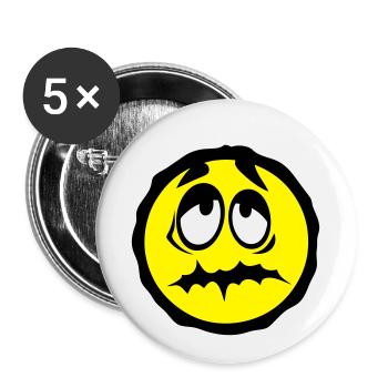 smiley old fatigue - Buttons small 1''/25 mm (5-pack) - white - Front