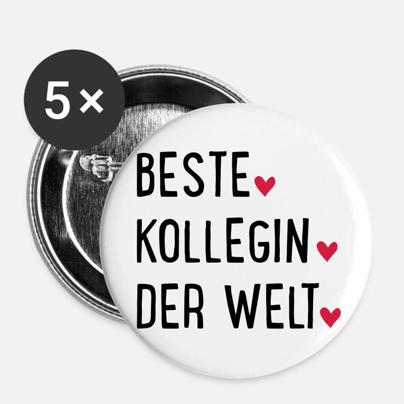 Kollegin - Buttons klein 25 mm (5er Pack) - Weiß