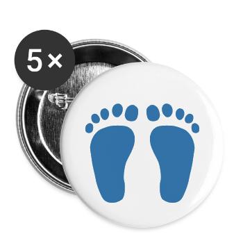Blue feet - Buttons small 1''/25 mm (5-pack) - white - Front