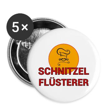 Schnitzel Flüsterer Koch kochen Köchin Geschenk - Buttons klein 25 mm (5er Pack) - Weiß - Vorne